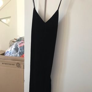 Black velvet slip dress